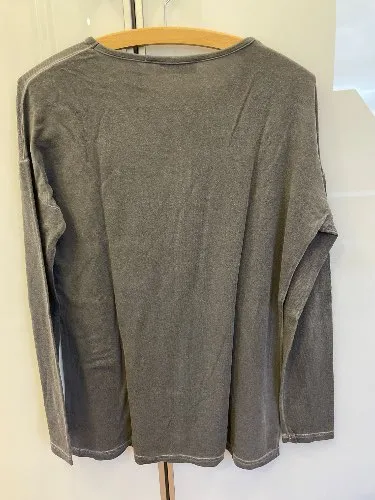 CAPUCCINO Damen Pullover Langarm Grau Pailletten NYC Gr. 38/M