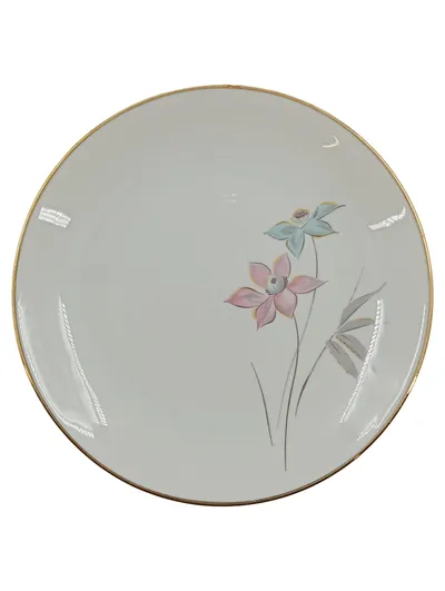 Eschenbach Bavaria Essteller Porzellan Blumenmuster Goldrand 20 cm