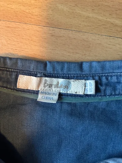 Boden Damen Jeanskleid Hemdblusenkleid Kurzarm Blau Gr. M 38 Chambray