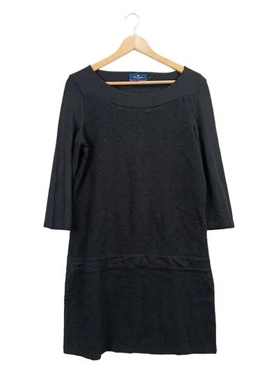 Tom Tailor Damen Kleid Gr. 40 Schwarz Strukturmuster Elegant