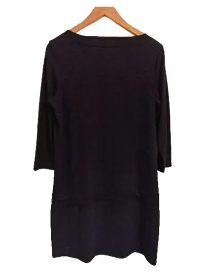 Tom Tailor Damen Kleid Gr. 40 Schwarz Strukturmuster Elegant