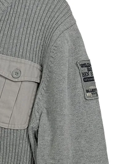 Southern Territory Herren Strickpullover Grau Gr. XL Rippstrick Military