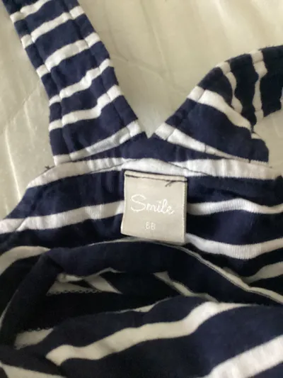 Smile Baby Einteiler Latzhose Gr. 68 Blau Gestreift Schildkröte Maritim