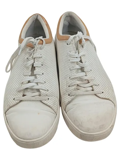 Aldo Herren Sneaker Low Weiß Perforiert Leder Optik Schnürer Größe 44