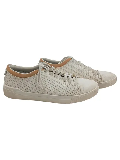 Aldo Herren Sneaker Low Weiß Perforiert Leder Optik Schnürer Größe 44