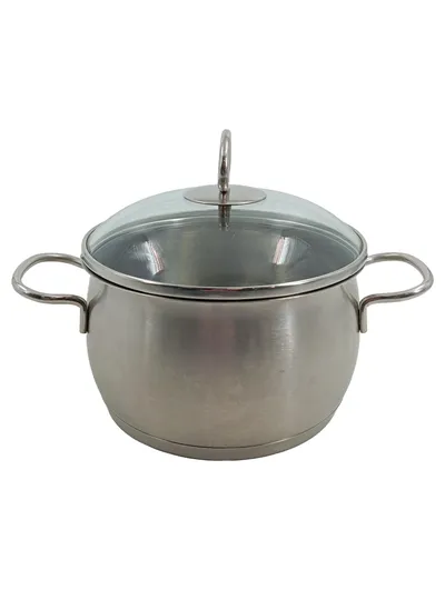 TCM Kochtopf Edelstahl 18/10 mit Glasdeckel 2,5L Gas Elektro Glaskeramik