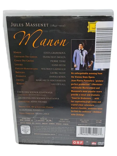 Deutsche Grammophon Manon DVD Edita Gruberova Massenet Wiener Staatsoper