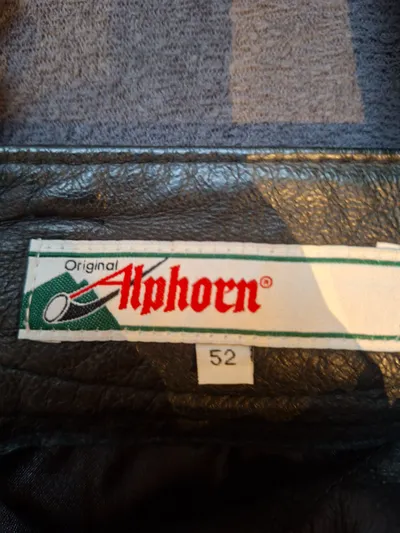 Alphorn Lederhose Herren Kniebund Tracht Gr. 52 Schwarz Oktoberfest
