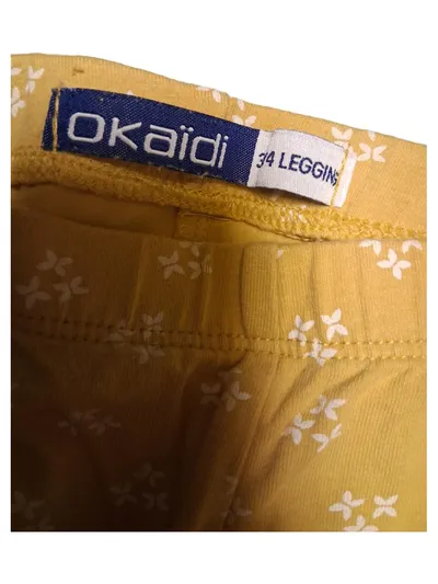 Okaïdi Mädchen Leggings Gr. 110 Gelb Blumenmuster Baumwolle