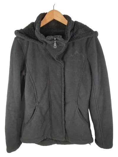 Sublevel Damen Fleecejacke mit Kapuze Schwarz Gr. L Outdoor Sherpa