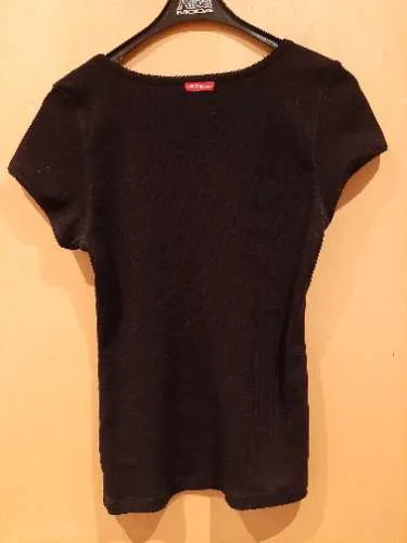 Vive Maria Damen T-Shirt Schwarz Gr. L Herz Applikation Edelweiß