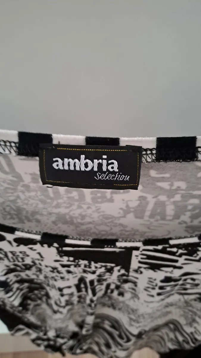 Ambria Selection Damen T-Shirt Gr. 36 Schwarz Weiß Abstrakt Muster Kurzarm 3