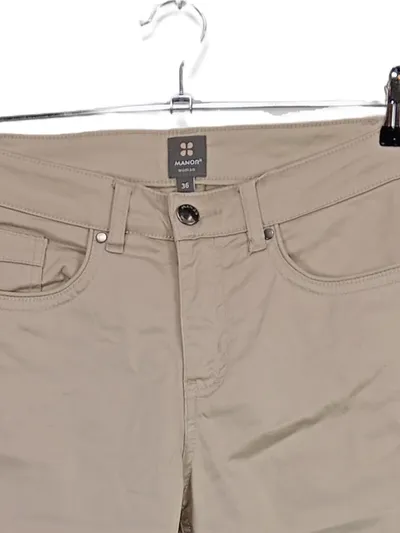 Manor Woman Stoffhose Chinohose Damen Gr. 36 Beige Casual Baumwolle