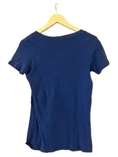 Roxy Damen T-Shirt V-Ausschnitt HI Print Blau Gr. S 100% Baumwolle
