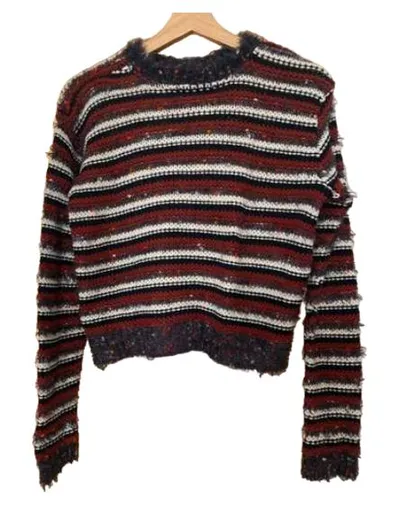 Cooperative Damen Pullover Gr. S Gestreift Mehrfarbig Fransen Strick
