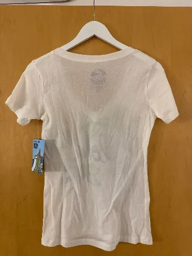 Rip Curl Aloha Damen T-Shirt Weiß Gr. M V-Ausschnitt Hawaii Surf