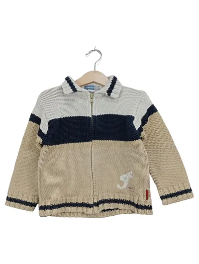 Jean Bourget Strickjacke Kinder Gr. 102/104 Beige Maritim Reißverschluss