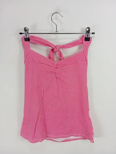 Ann Christine Damen Top Gr. S Pink Kariert Neckholder Trägertop