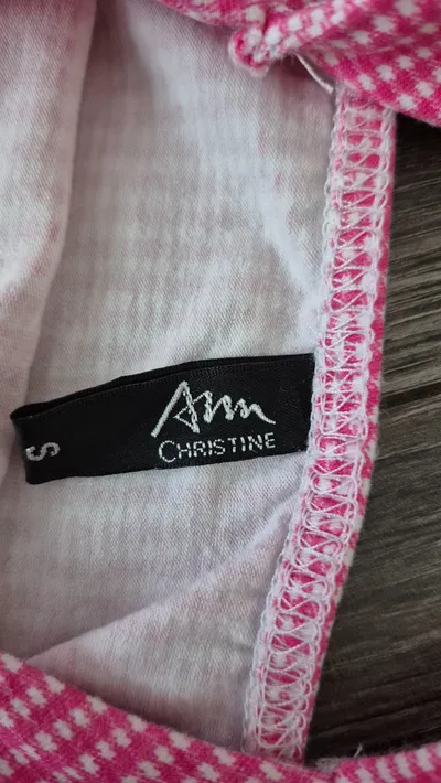 Ann Christine Damen Top Gr. S Pink Kariert Neckholder Trägertop