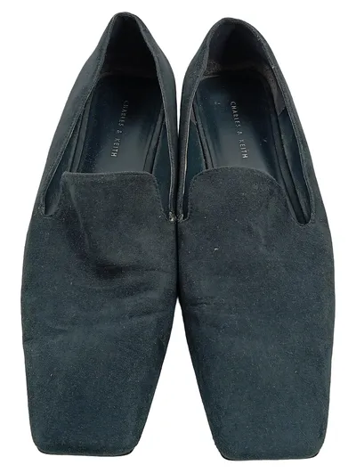 Charles & Keith Damen Loafer Slipper Petrol Wildleder Gr. 40 Flat