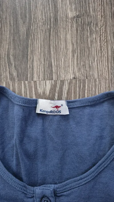 KangaROOS Langarmshirt Damen Gr. 32/34 Blau Logo-Print 1979 Casual