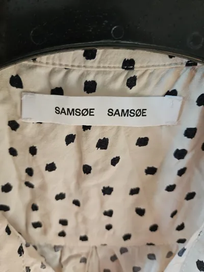 Samsøe Samsøe Damen Hemdbluse Gr. 36 Beige Polka Dot Kurzarm Viskose