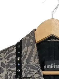 Airfield Damen Blazer Jacke Animal Print Nieten Gr. 38 Grau 3