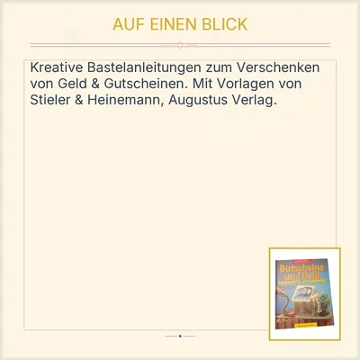 Gutscheine und Geld ideenreich verschenkt Bastelbuch Stieler Heinemann