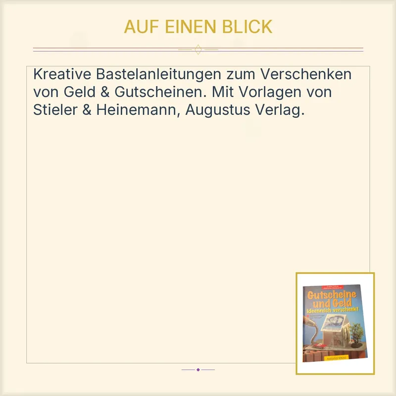 Gutscheine und Geld ideenreich verschenkt Bastelbuch Stieler Heinemann 2