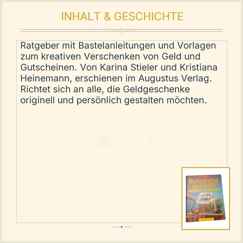Gutscheine und Geld ideenreich verschenkt Bastelbuch Stieler Heinemann 3
