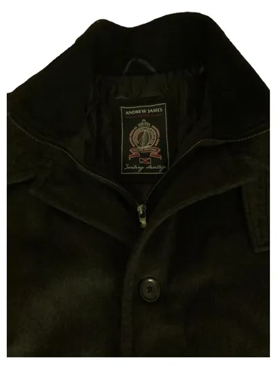 Andrew James Herren Wollmantel Jacke Grau Gr. 56 3XL Wolle Kaschmir Klassisch