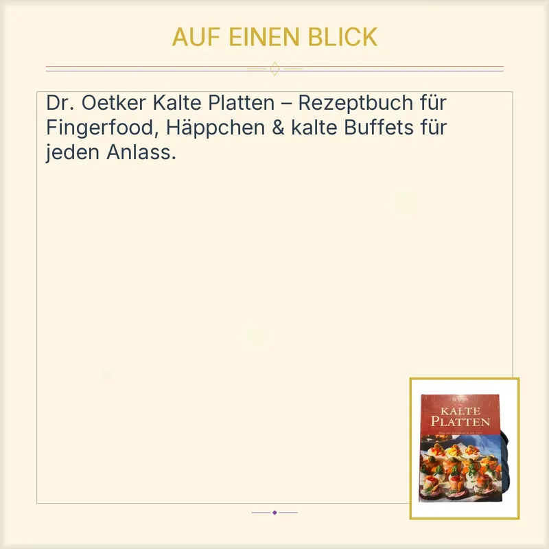 Dr. Oetker Kalte Platten Kochbuch Fingerfood Snacks Party Rezepte 2