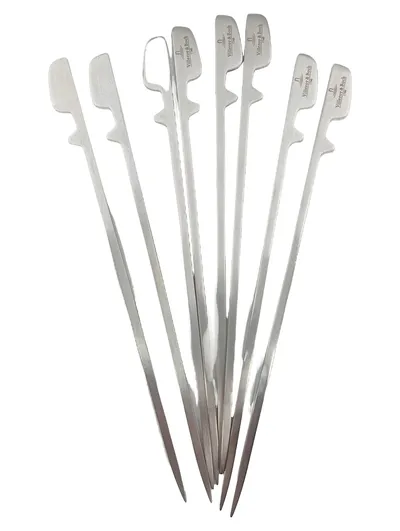 Villeroy & Boch 8er Set Cocktailspieße Edelstahl Silber Schaschlikspieße
