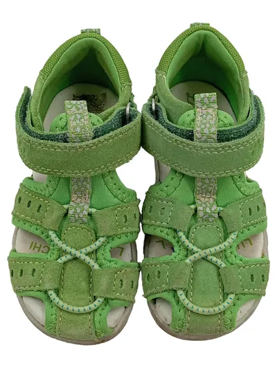 Lurchi Outdoorsandalen Kinder Gr. 22 Grün Leder Klettverschluss