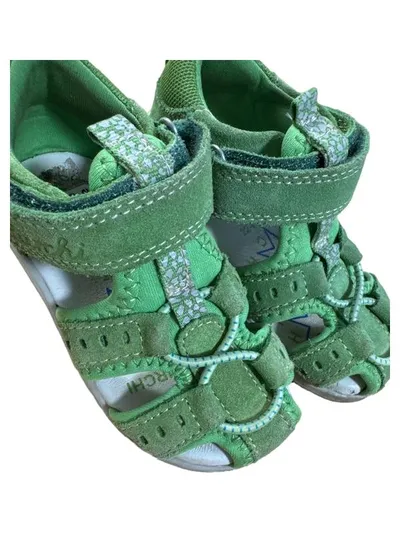Lurchi Outdoorsandalen Kinder Gr. 22 Grün Leder Klettverschluss