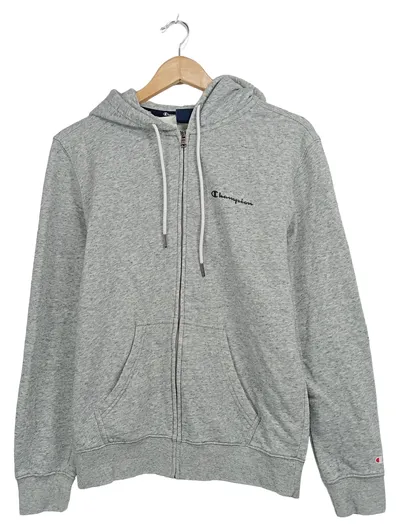 Champion Herren Sweatjacke Kapuzenjacke Hoodie Gr. S Grau Meliert
