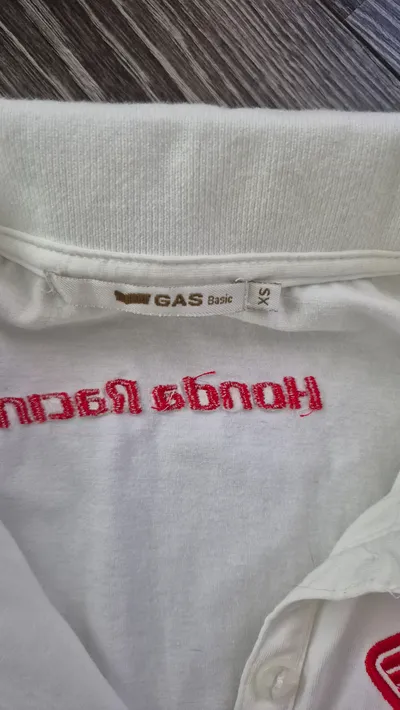 GAS Basic Honda Damen Polo Shirt Weiß Gr. XS Stickerei Sportlich
