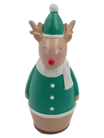 PartyLite Rentier Teelichthalter Porzellan Weihnachten Grün 11,5cm