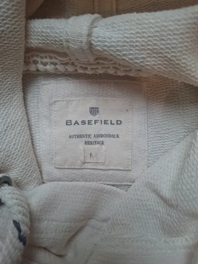 Basefield Damen Kurzarm Hoodie Kapuzenpullover Beige Gr. M Baumwolle