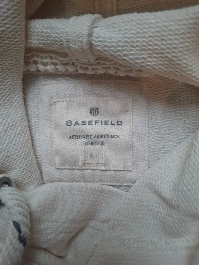 Basefield Damen Kurzarm Hoodie Kapuzenpullover Beige Gr. M Baumwolle 2