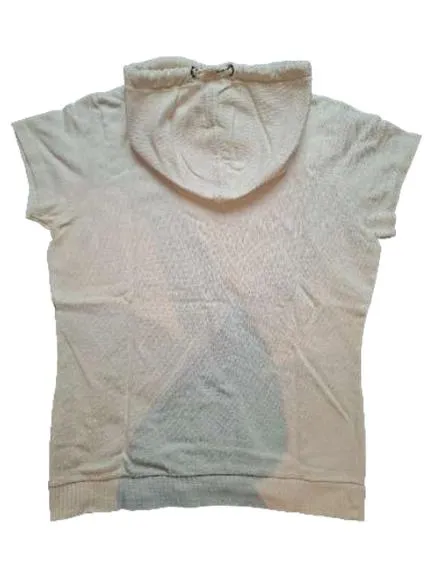 Basefield Damen Kurzarm Hoodie Kapuzenpullover Beige Gr. M Baumwolle 3