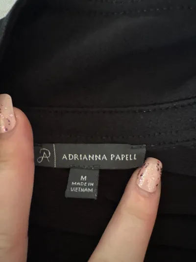 Adrianna Papell Damen Bluse Langarm Schwarz Gr. M Basic Business