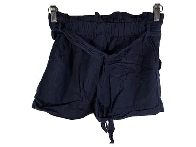 LASCANA Damen Shorts Paperbag Bund Knopfleiste Blau Gr. 34 XS