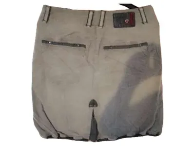 NILE Damen Rock Minirock Grau Gr. S Baumwolle Casual Reißverschluss