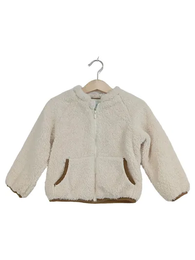 Obaïbi Fleecejacke Kinder Gr. 86 Beige Teddy Sherpa Kapuze