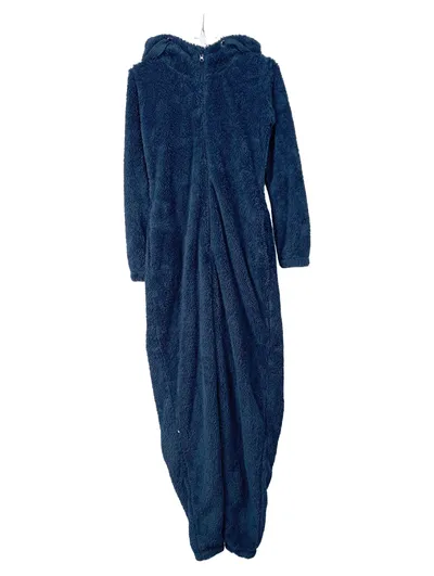 Hunkemöller Teddy Fleece Einteiler Damen XS Petrol Kapuze Kuschelig
