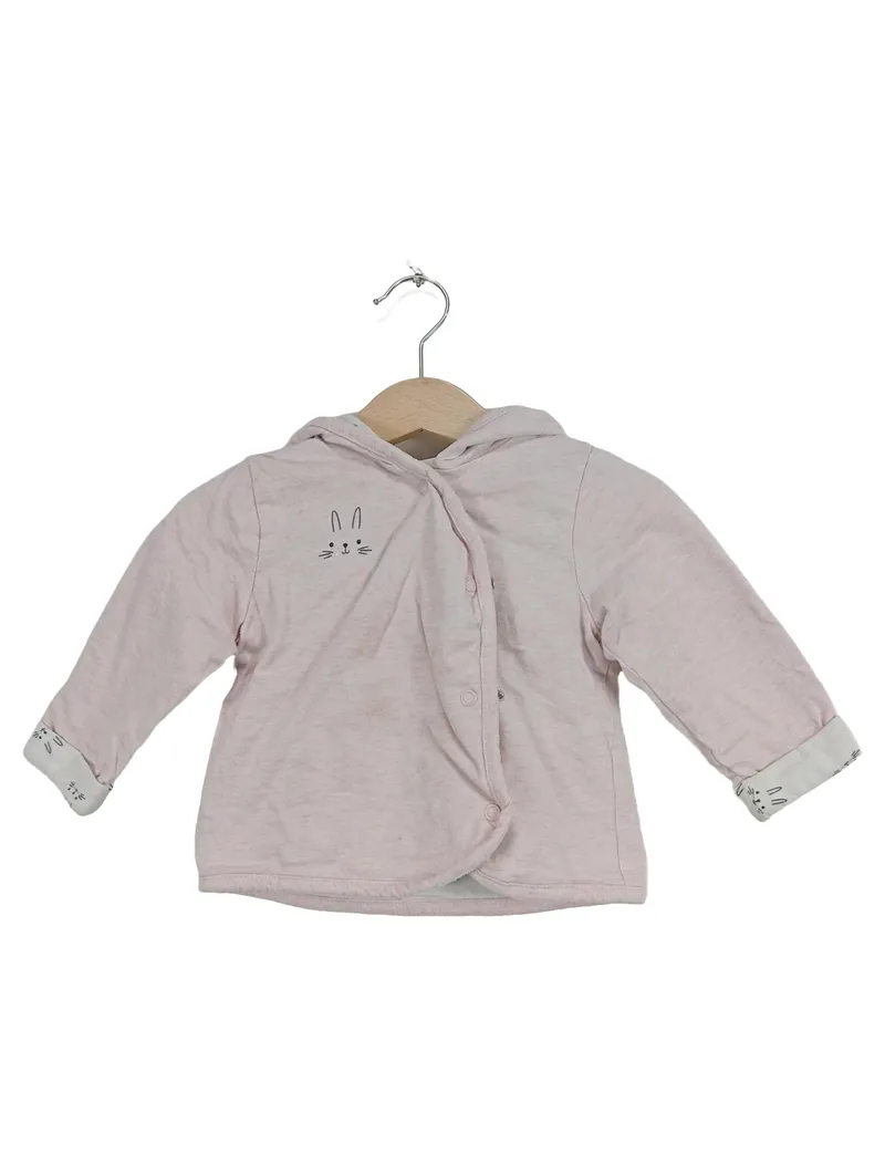 dopodopo Baby Mädchen Kapuzenjacke Rosa Hase Gr. 74 6-9 Monate 1