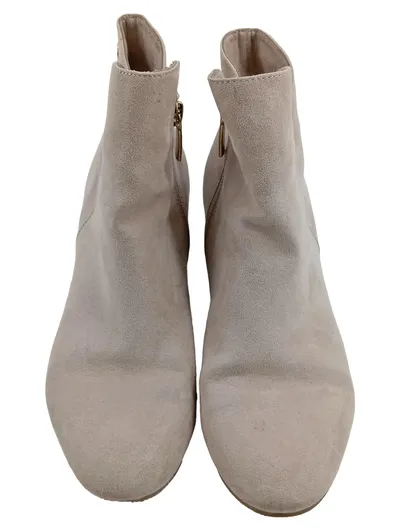 Tamaris Damen Stiefelette Beige Blockabsatz Wildleder-Optik Gr. 37