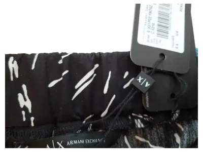ARMANI EXCHANGE Stoffhose Damen Gr. 40 Schwarz Blumenmuster Casual