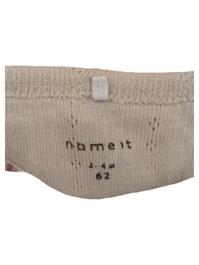 NAME IT Baby Body Langarm Mädchen Gr. 62 Beige Blumenmuster